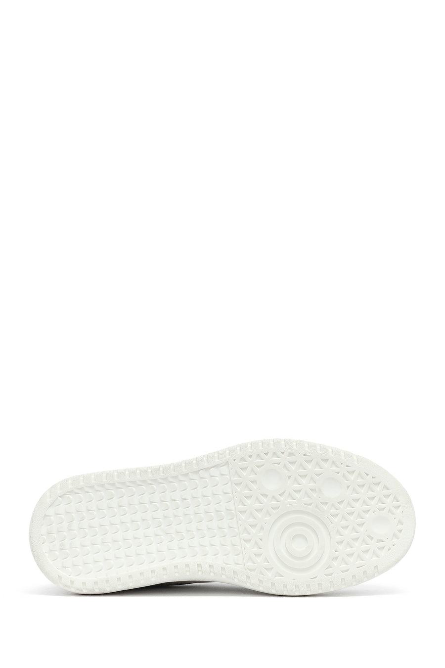Woman White Laced Thick Sole Leather Sneakers