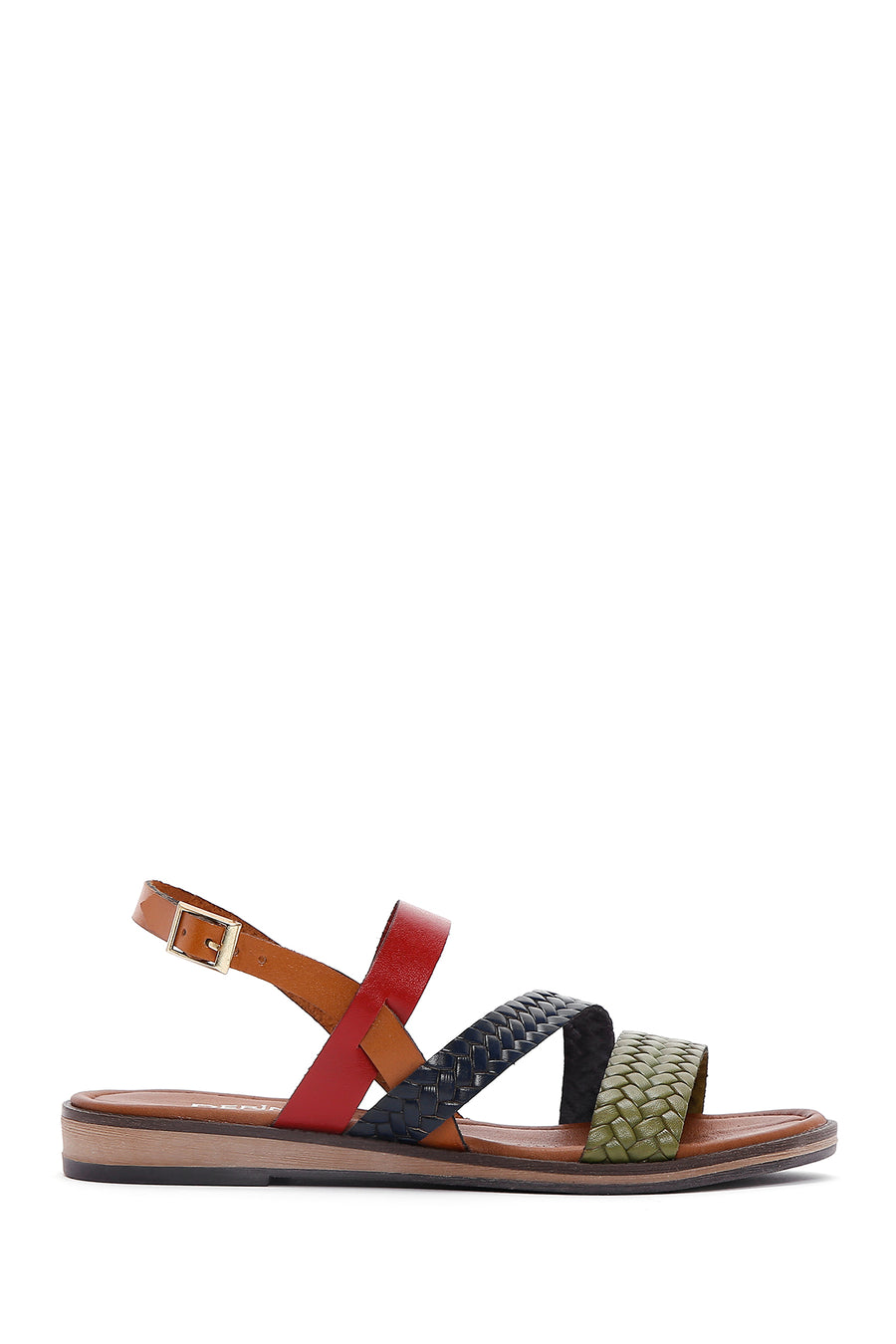 Women's Multicolored Ankle Strap Leather Bodrum Sandals 24SFD331618 | Derimod