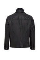 Mateo Men's Black Leather Jacket | Derimod