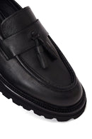 Erkek Siyah Püsküllü Deri Casual Loafer | Derimod