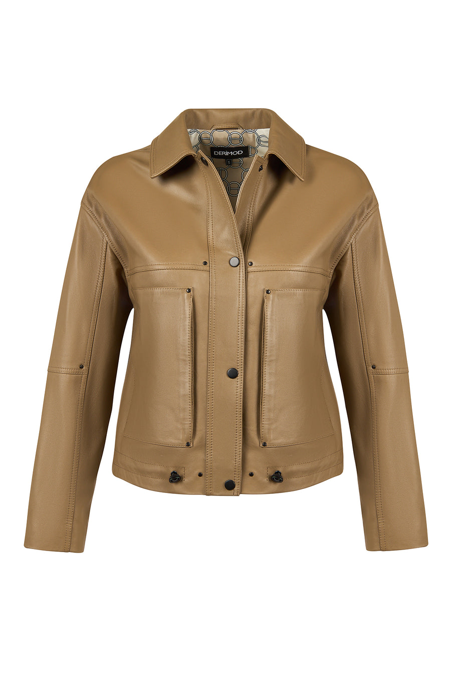Madlen Woman Brown Oversize Leather Jacket
