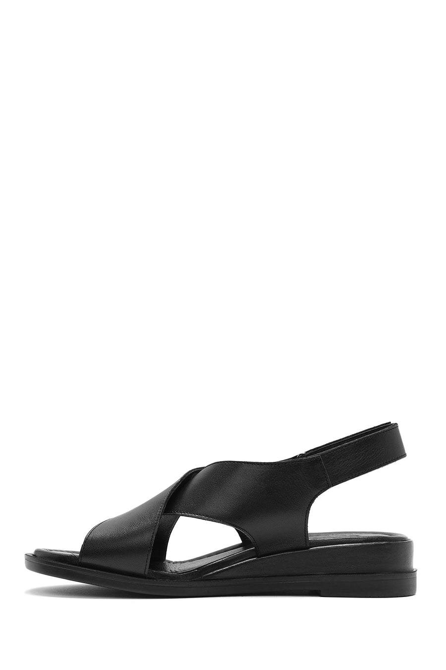 Women's Black Strappy Leather Sandals