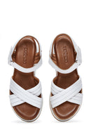 Women's Leather Wedge Heel Sandals | Derimod