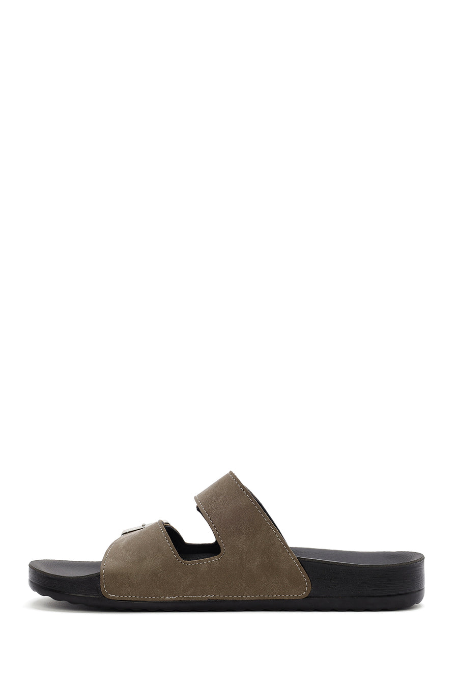 Men's Mink Double Buckle Suede Leather Slippers