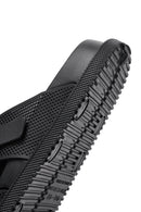 Men's Black Buckled Slippers | Derimod