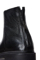 Men's Black Leather Zippered Casual Boots | Derimod