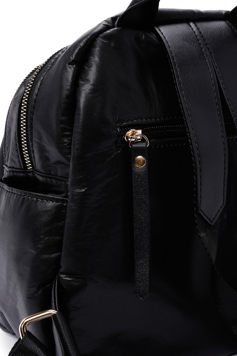 Women's Black Quilted Backpack