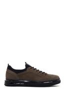 Men's Khaki Nubuck Leather Casual Sneaker | Derimod