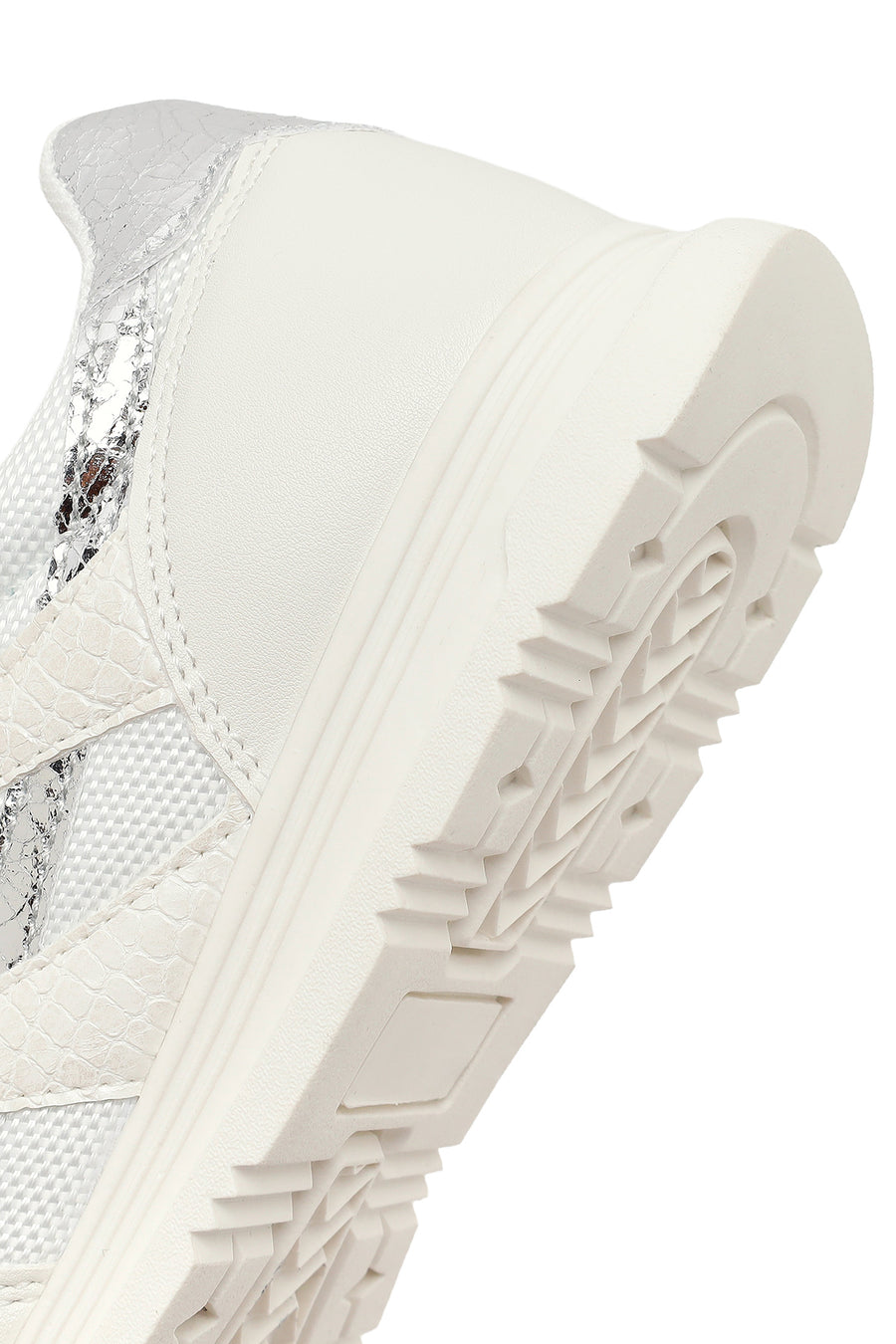 Women's White Lace-Up Sneaker
