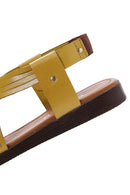 Women's Yellow Leather Bodrum Sandals | Derimod