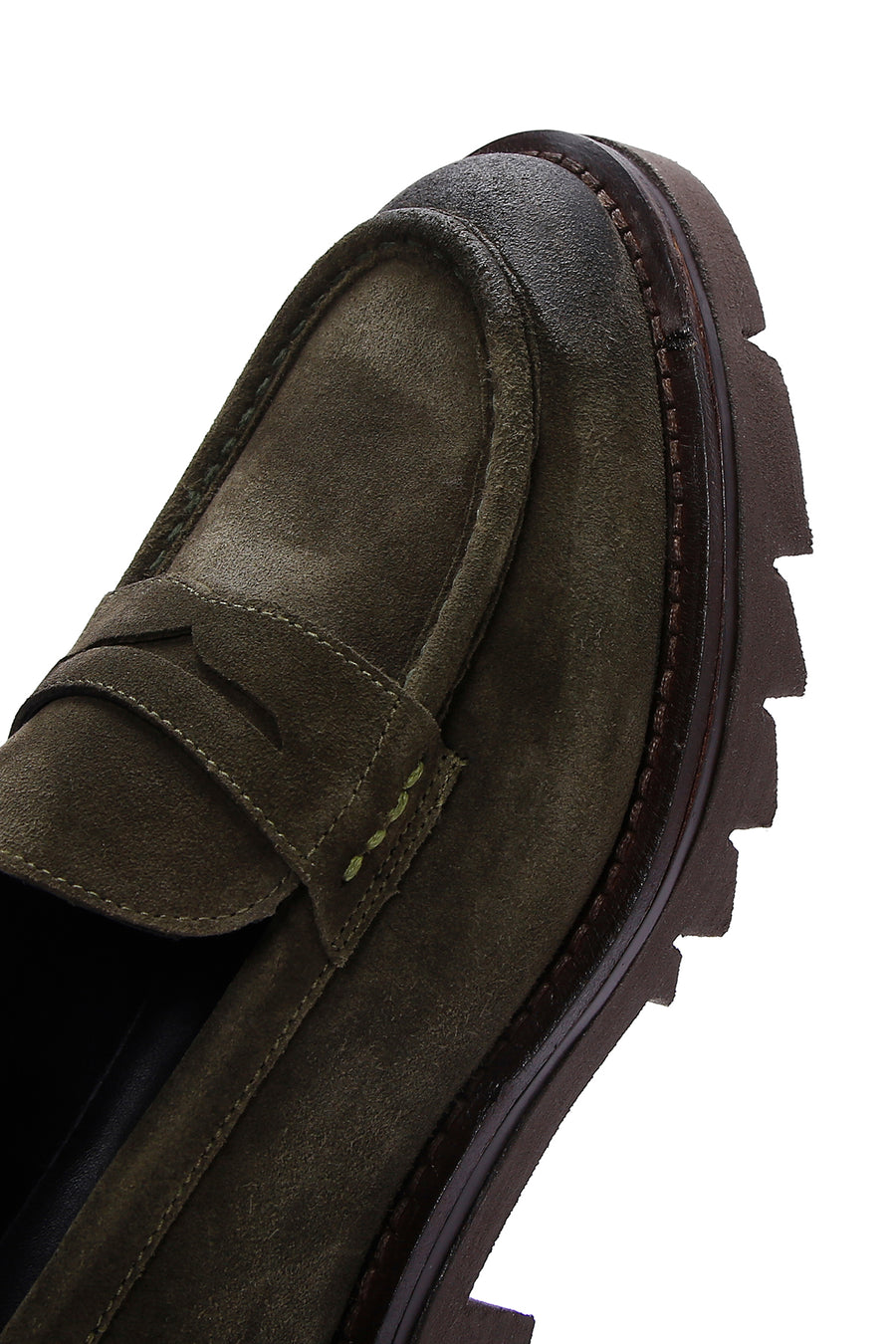 Erkek Haki Süet Deri Casual Loafer