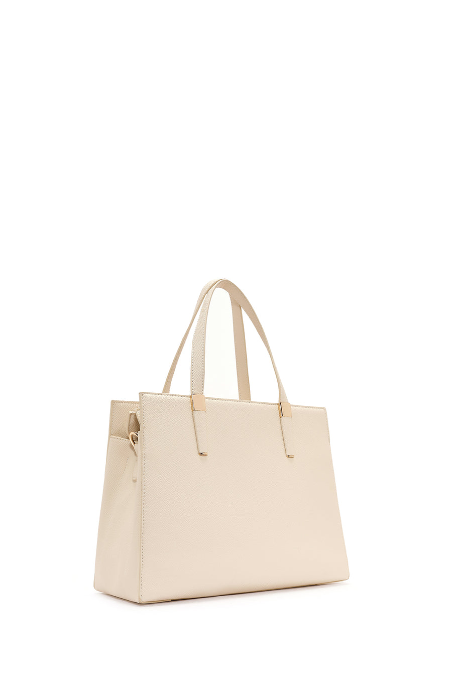 Women's Cream Long Strap Classic Handbag