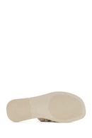 Women's Cream Knitted Slippers | Derimod