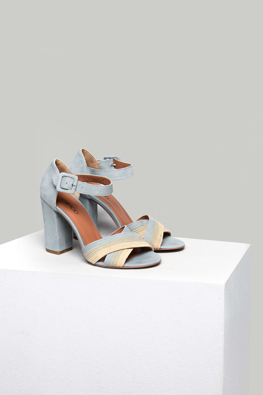 Nubuck Ankle Strap Women's Heeled Leather Sandals