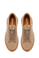 Erkek Bej Bağcıklı Süet Deri Casual Sneaker | Derimod