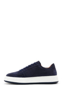 Men's Navy Blue Suede Leather Thick Soled Sneaker | Derimod