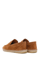 Men's Tan Suede Leather Espadrille | Derimod