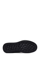 Erkek Siyah Bağcıklı Deri Casual Sneaker | Derimod