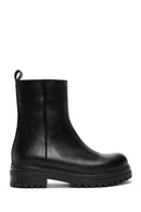 Women's Black Thick Soled Leather Boots | Derimod