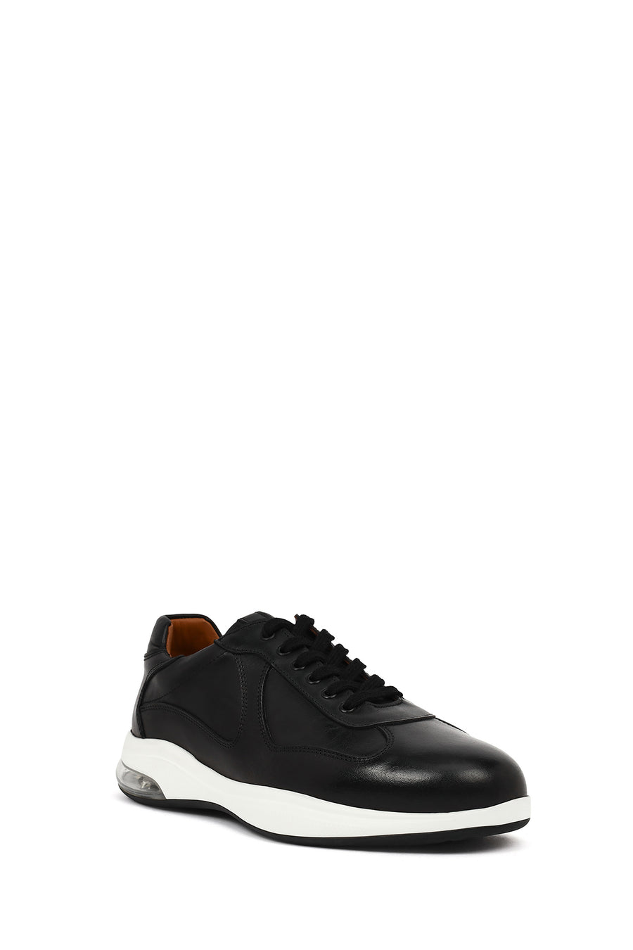 Male Black Lace-up Leather Casual Sneaker