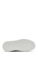 Women's White Lace-up Thick-Sole Leather Sneaker | Derimod