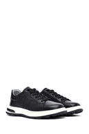 Erkek Siyah Bağcıklı Kalın Tabanlı Deri Sneaker | Derimod