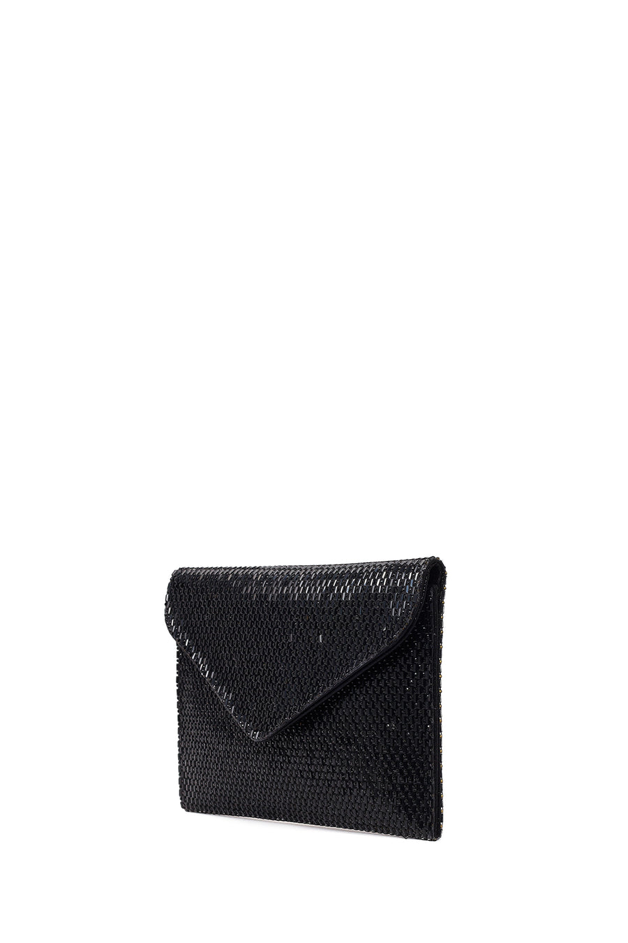 Woman Black Chain-Strap Rhinestone Evening Bag