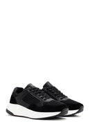 Derimod Zero Men's Black Thick-Soled Laced Fabric Sneaker | Derimod