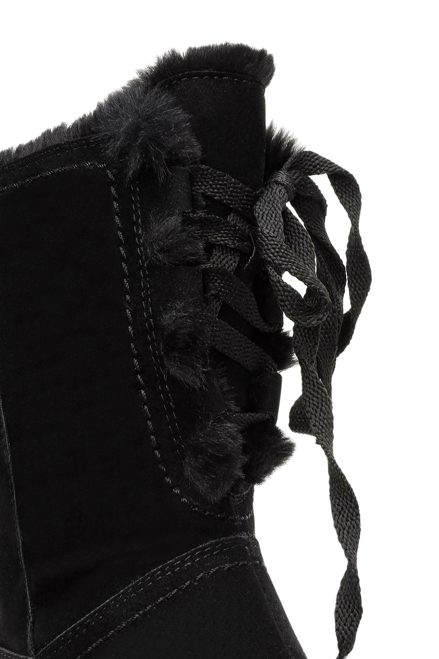 Women's Black Zippered Suede Boots