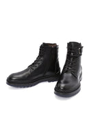 Men's Black Zippered Leather Casual Boots | Derimod