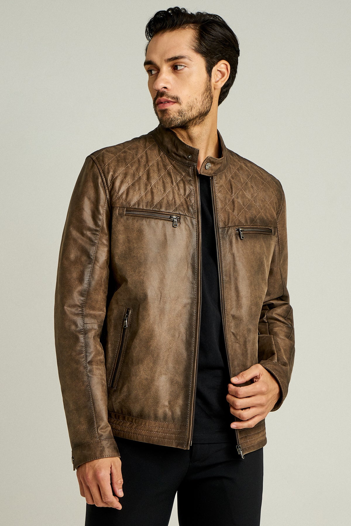 Adrian Men's Leather Jacket 18WGE6183CC | Derimod