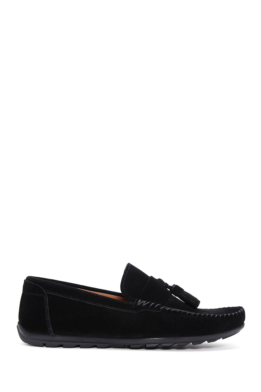 Erkek Siyah Püsküllü Süet Deri Casual Loafer 25SFD754610 | Derimod