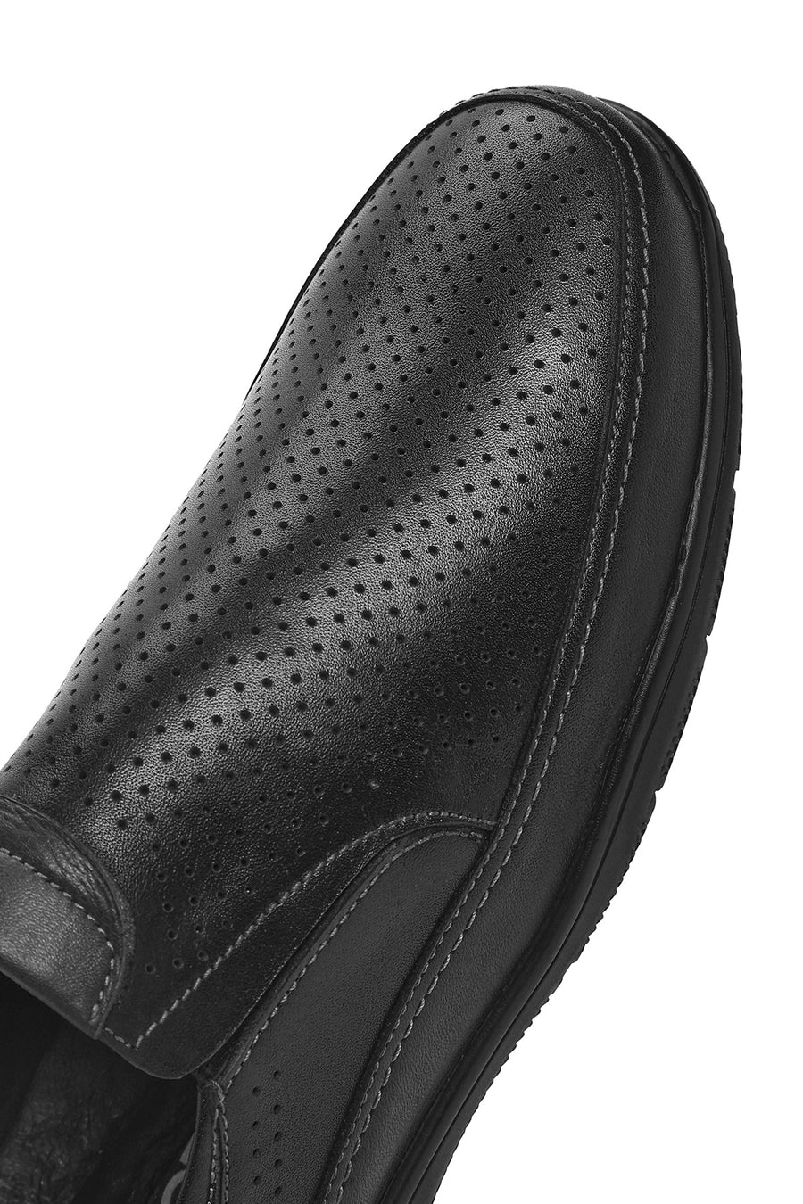 Men's Black Leather Casual Loafer