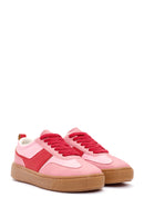 ACBC x Derimod Women's Pink Lace-Up Suede Sneakers | Derimod