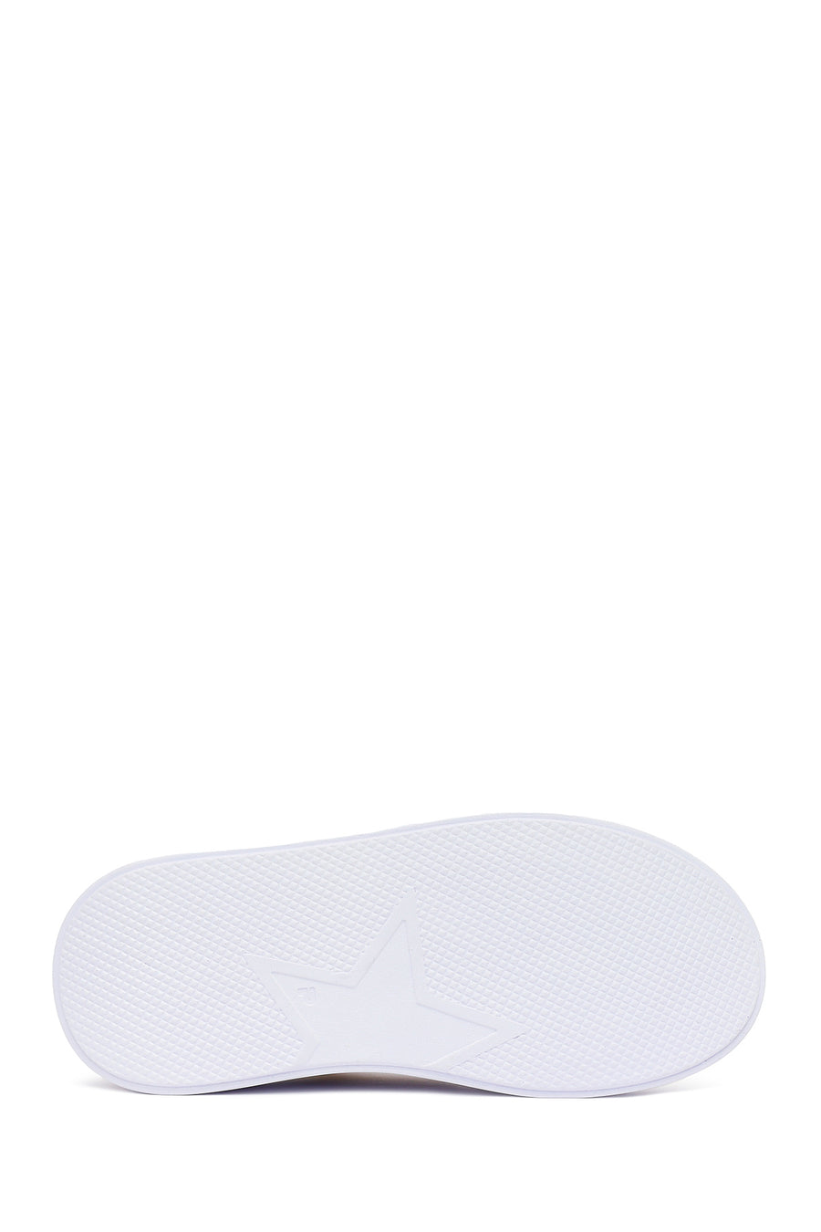 Woman White Lace-Up Thick-Soled Leather Sneaker