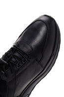 Men's Black Leather Casual Sneaker | Derimod