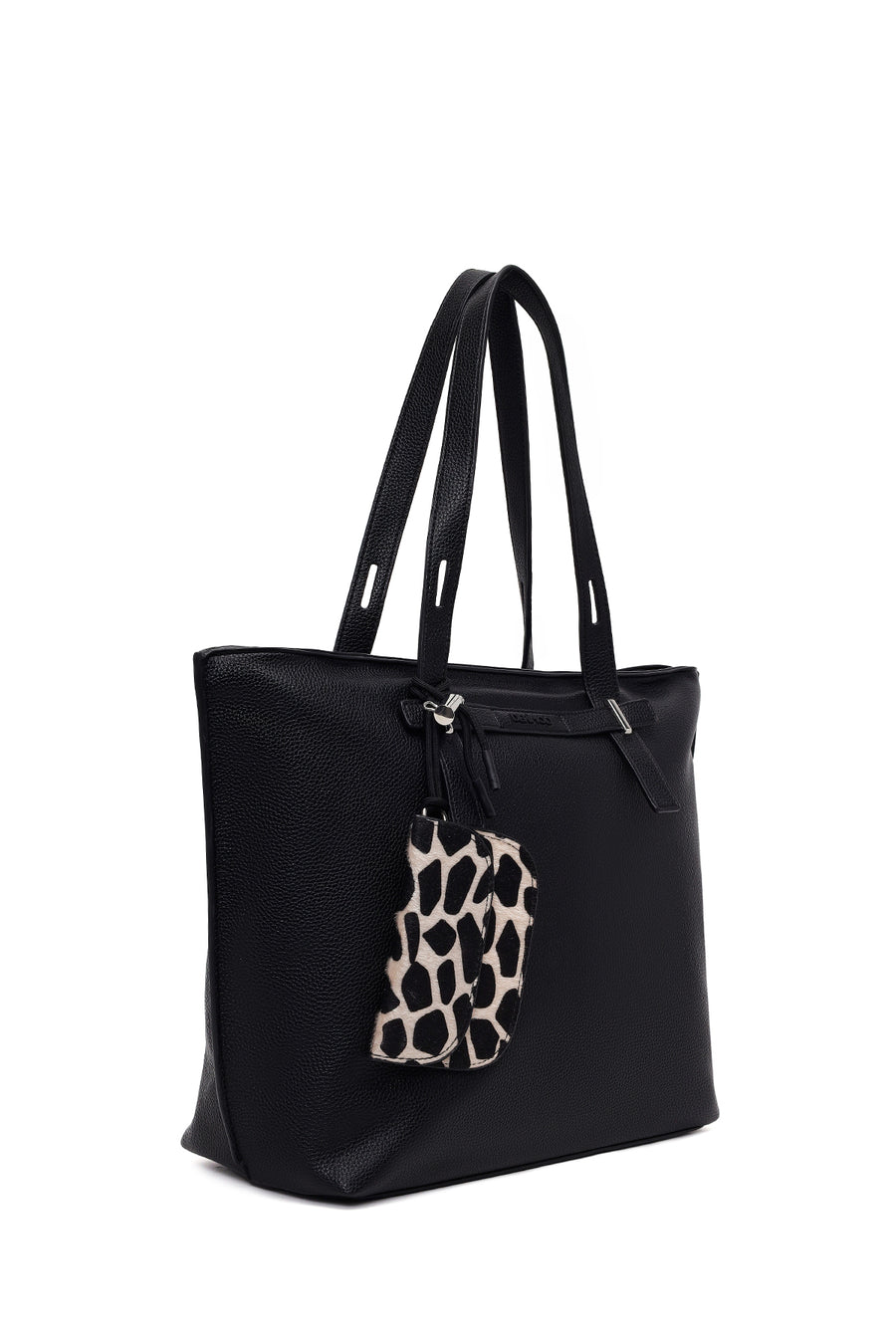 Women's Black Shoulder Bag with Accessories