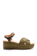 Women's Wedge Heeled Straw Sandals | Derimod