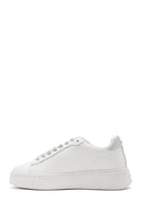 Alberto Guardiani Women's White New Era Lace-Up Leather Sneakers | Derimod