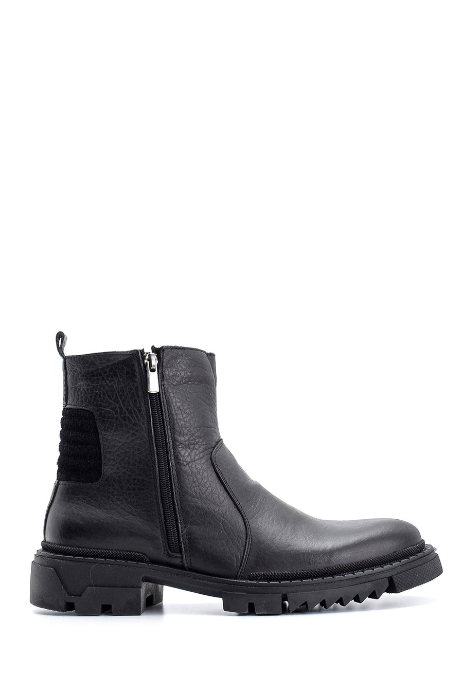 Men's Zippered Leather Boots 19WFD320618 | Derimod