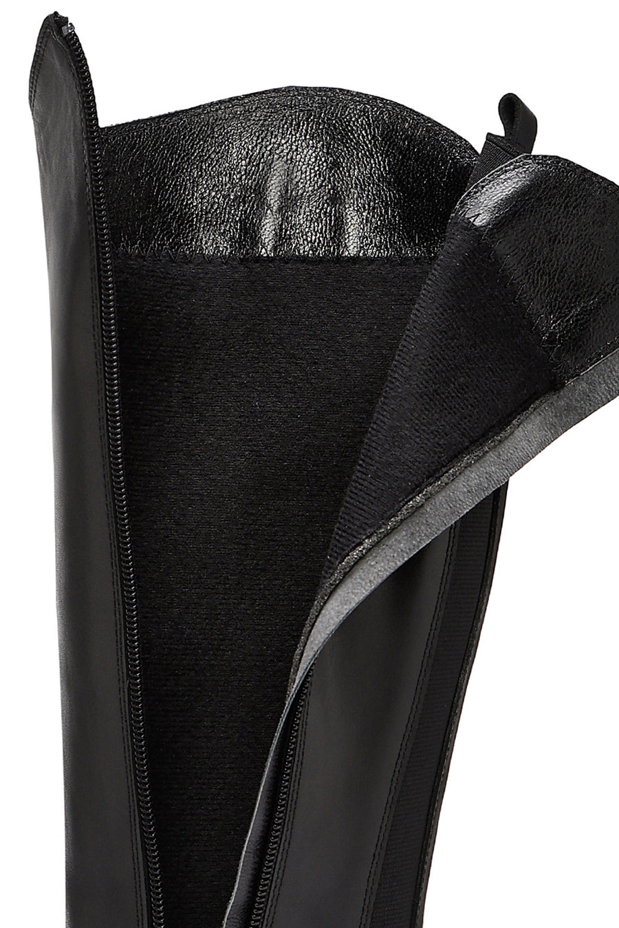 Women's Black Zippered Leather Boots