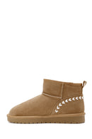 Women's Camel Fur Detailed Suede Leather Boots | Derimod