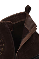 Male Brown Zip Closure Thick-Soled Suede Boots | Derimod