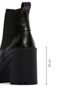 Women's Black Leather High Heeled Platform Chelsea Boots | Derimod