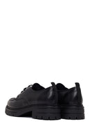 Woman Black Lace-Up Thick-Soled Leather Masculine Shoes | Derimod