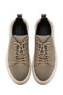 Men's Khaki Lace-Up Nubuck Leather Sneaker | Derimod