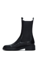 Women's Black Leather Chelsea Boots | Derimod