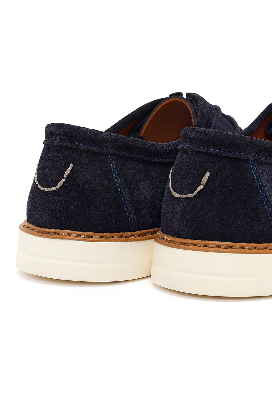 Men's Navy Blue Lace-up Suede Leather Casual Shoes