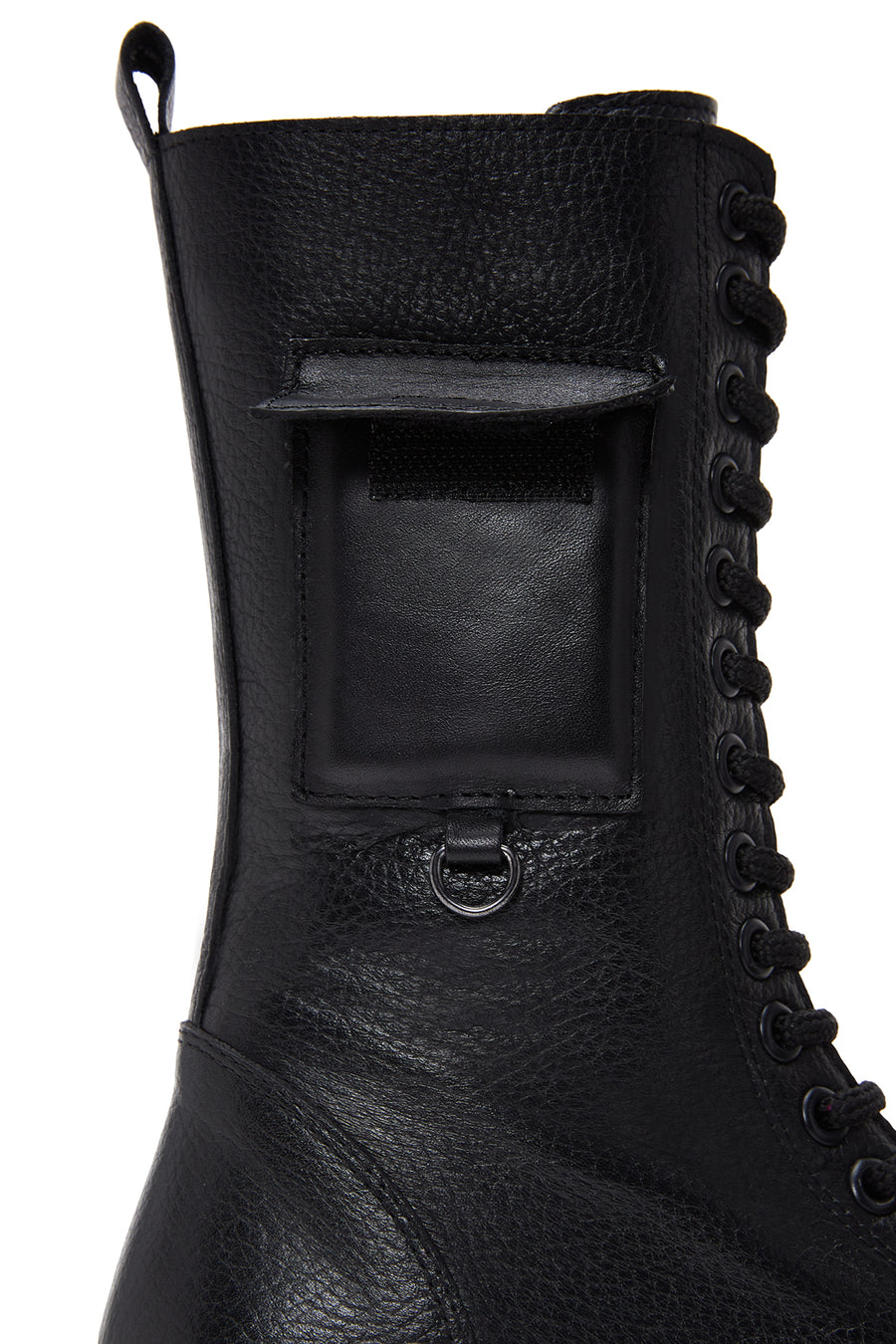 Women's Black Thick Soled Leather Boots