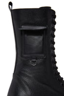 Women's Black Thick Soled Leather Boots | Derimod